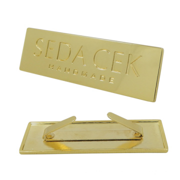 Gold Metal Tag with Engraving Logo Use for Bag (65*20*2mm)